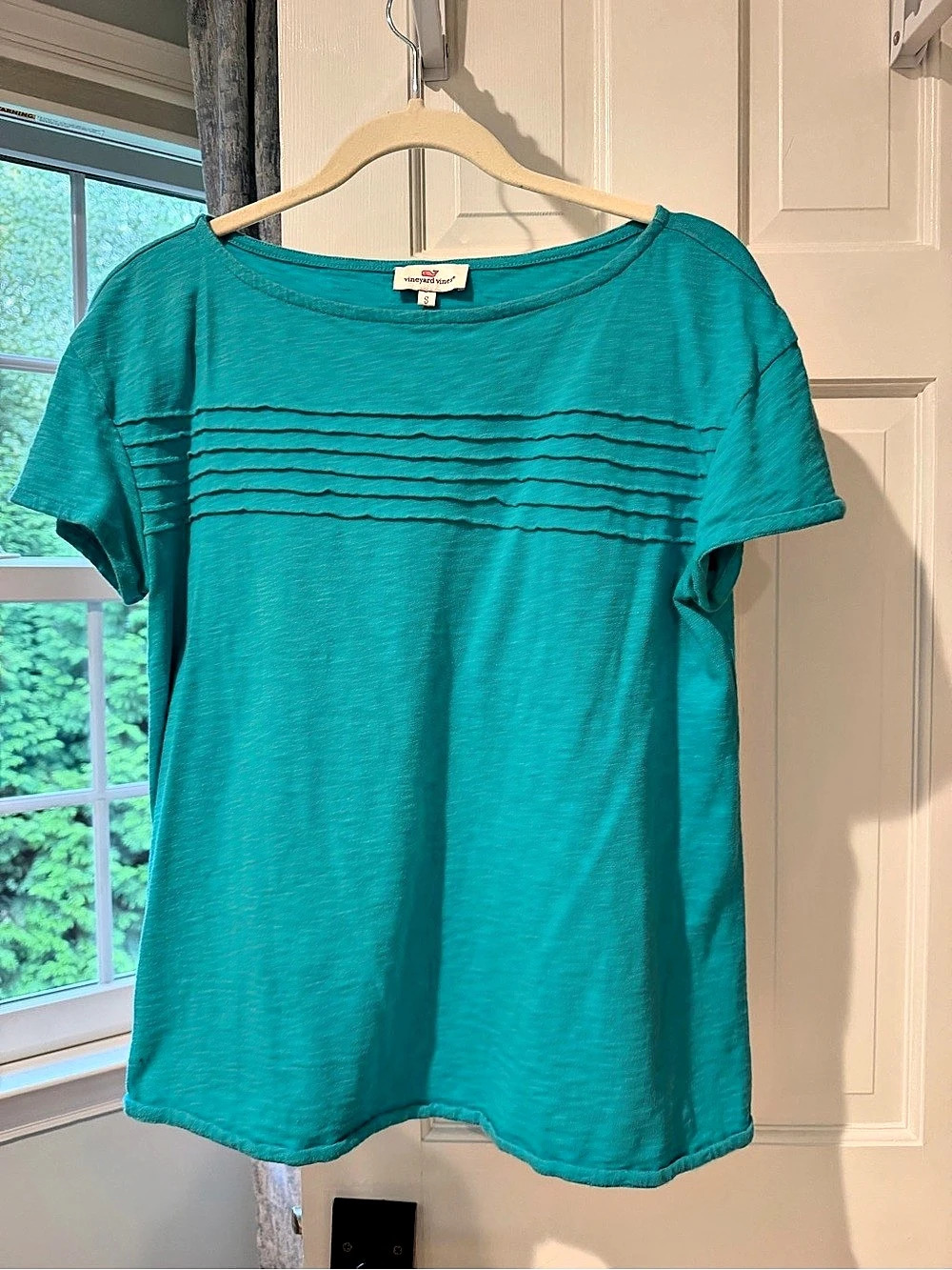 vineyard vines Pleated Short Sleeve Top in Blue Small Like New